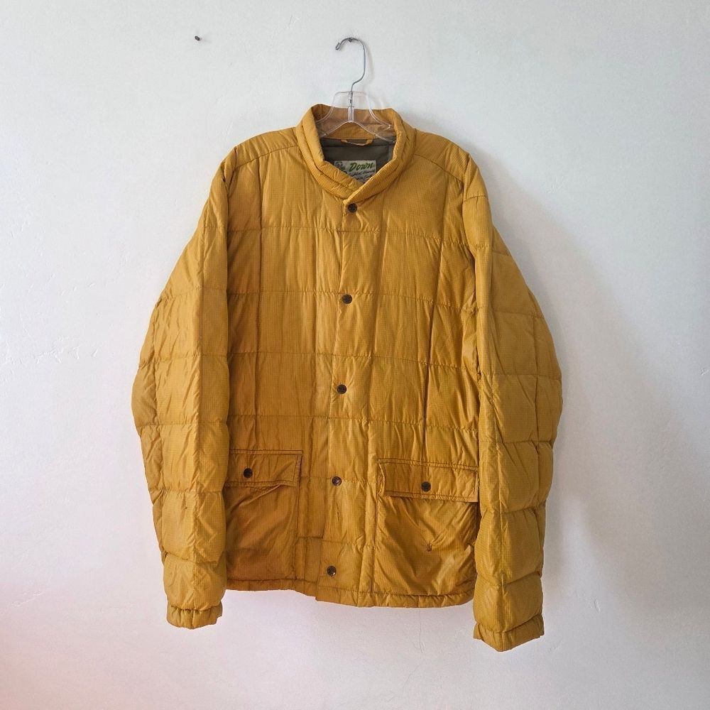 Eddie Bauer EF550 Goose Down Puffer Coat Jacket Gold Yellow Men's XL Gorpcore